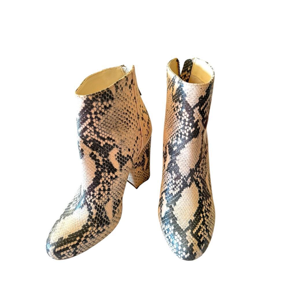 Steve Madden Snakeskin Print Block Heel Ankle Boo… - image 2